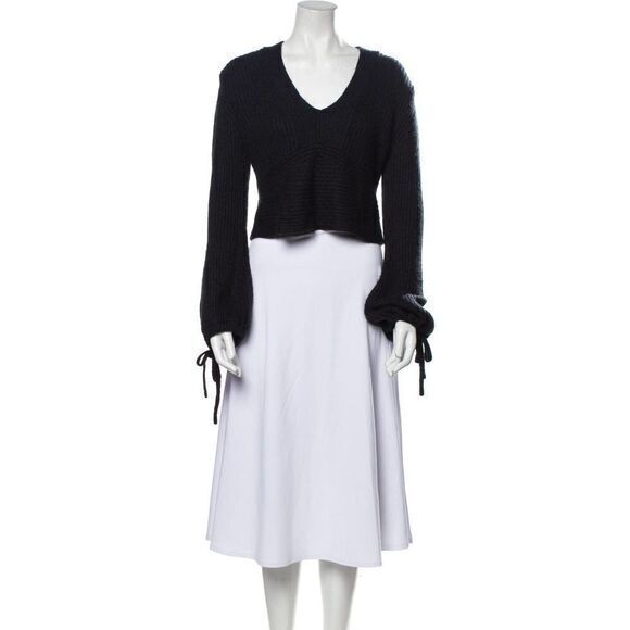 A.L.C. V-Neck Cropped Blues Sweater - Picture 1 of 3